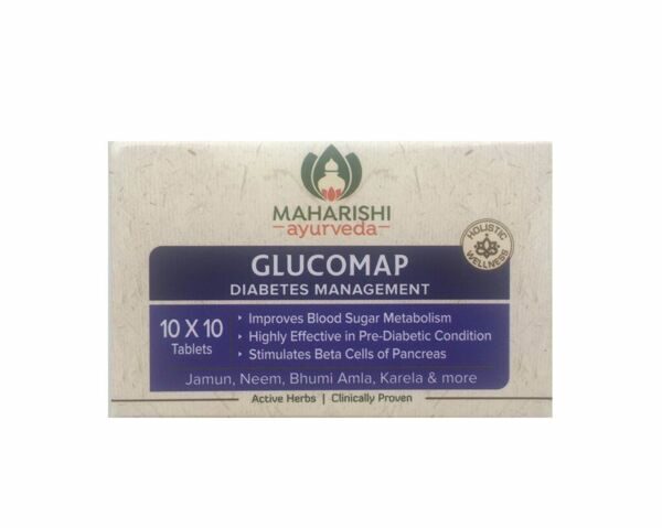 ГЛЮКОМАП (GLUCOMAP), ОТ ДИАБЕТА,  МАХАРИШИ АЮРВЕДА (MAHARISHI AYURVEDA), 100 ТАБ.